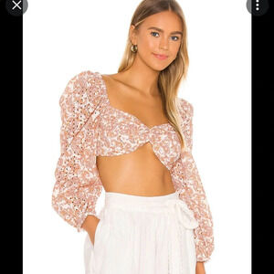 ! Nwt! Bardot tan paisly crop top